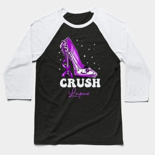 Crush Lupus Warrior Lupus Awareness Month Purple Baseball T-Shirt